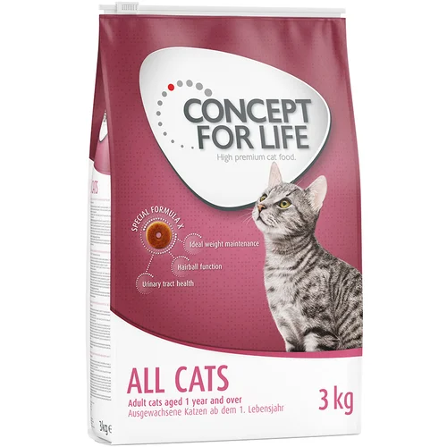 Concept for Life 10 % popust na suho mačjo hrano 3 kg! - All Cats - izboljšana receptura!