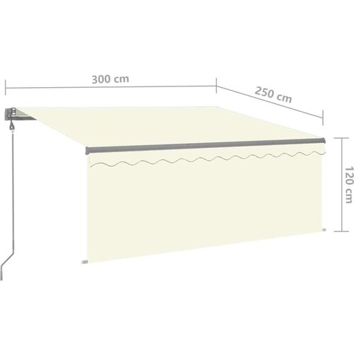  Automatska tenda s roletom i senzorom LED 3 x 2 5 m krem Slike