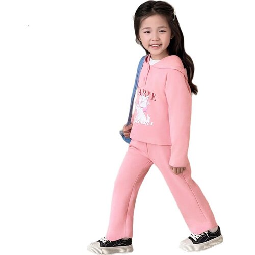 Disney Baby Komplet za devojčice, Majica dugih rukava i donji deo trenerke, Roze Slike