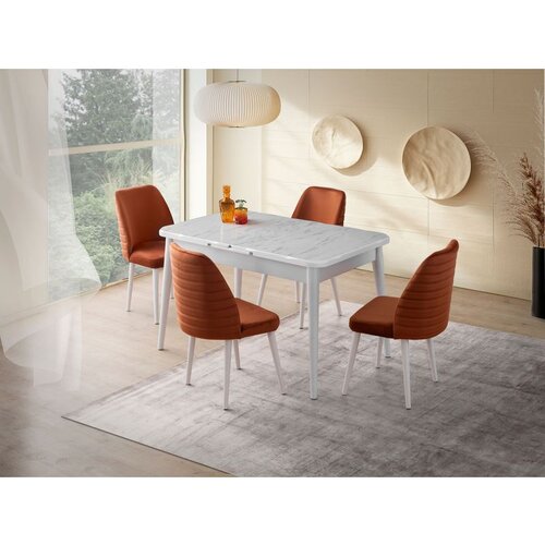 Hanah home Crea - 2942 White Extendable Dining Table Cene