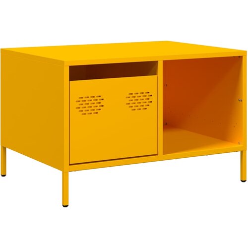 Maison Chic Klubska mizica - kavna mizica - Nizka mizica gorčično rumena 68,5x50x43,5 cm valjano jeklo, (21754275) Cene