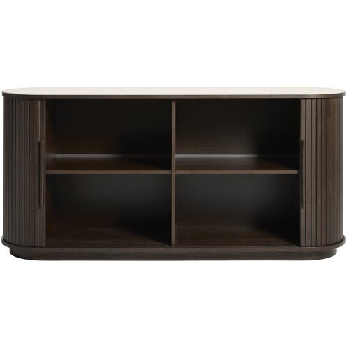 Unique Furniture Komoda s keramično plo&amp;scaron;čo z drsnimi vrati v temni naravni barvi 165x76x45 cm Enna &amp;ndash; Slike