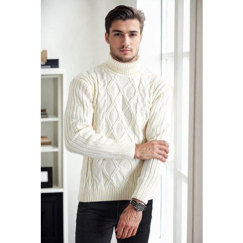 Dewberry 53285 Slim-Fit Fisherman Corded Thick Mens Sweater-CREAM Slike