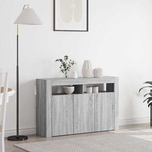 VidaXL Sideboard Siva sonoma Inženjersko drvo 116 x 30 x 75 cm Sideboard Slike