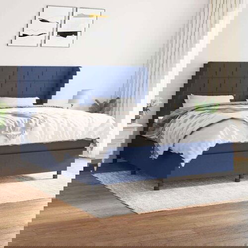  S oprugama i madracem plavi 160x200 cm od tkanine Slike