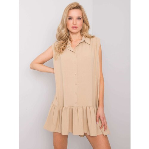 Fashion Hunters Beige dress with a frill Odelia RUE PARIS Cene