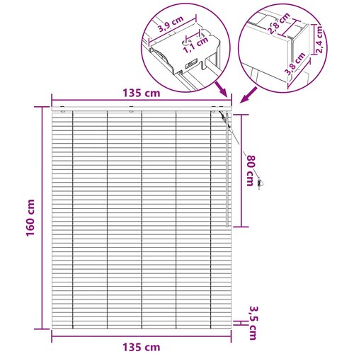  Venecijanska roleta Tamno smeđa 135 x 160 cm 35 mm Slike