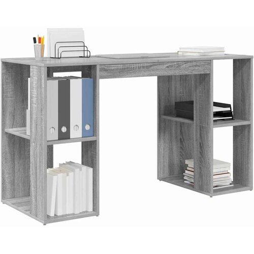  Stol s policom Siva Sonoma 130 x 50.5 x 75 cm Konstruirano drvo Slike