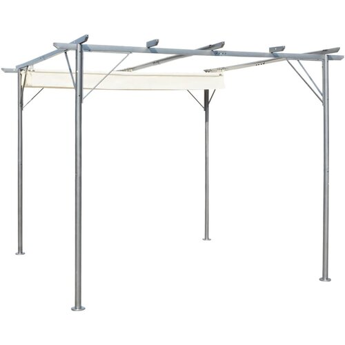 VidaXL Pergola z zložljivo streho kremno bela 3x3 m jeklo Slike
