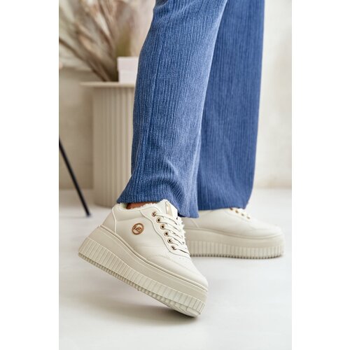 Kesi Sneakers Women's sports shoes insulated on a solid sole beige Ardiela Cene