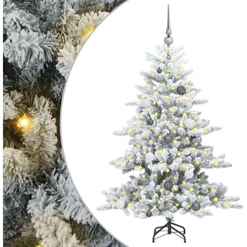 VidaXL Umjetno božićno drvce s nogom s 150 LED dioda Bijelo 150 cm PVC Slike