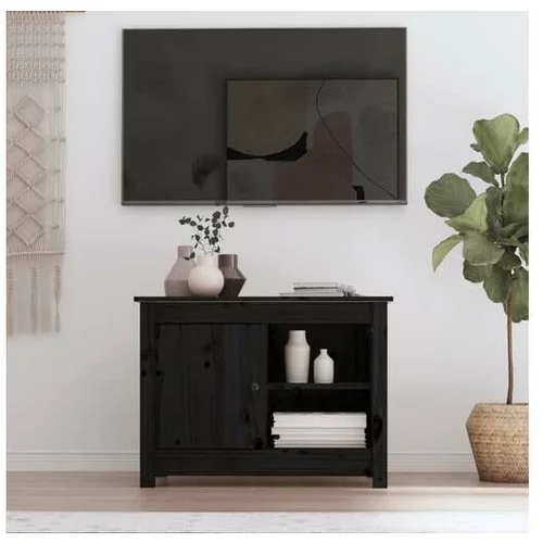  TV omarica črna 70x36,5x52 cm trdna borovina