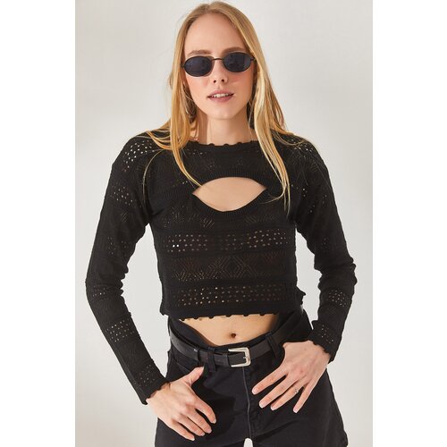 Olalook Blouse - Black - Crew neck Slike