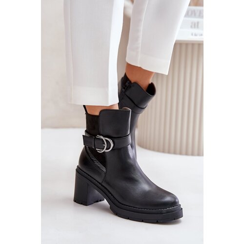 Kesi Women&amp;#039;s ankle boots with a zipper insulated with a zipper black Inabelle Slike