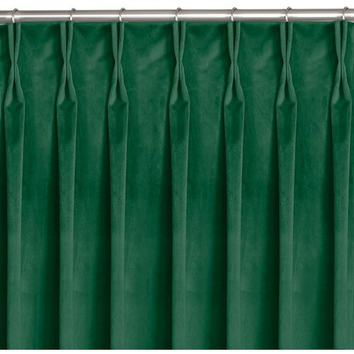  Curtain VILA color bottle green style classic flex 7.5 cm with double pleat velvet 265x245 HOMEDE Slike