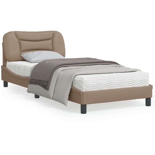  Posteljni okvir z vzglavjem kapučino 80x200 cm umetno usnje, (21081478) Slike