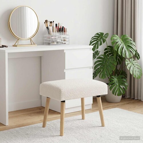  Klupa Jednobojno Krem 60 x 40 x 45 cm Boucl&eacute; Cene