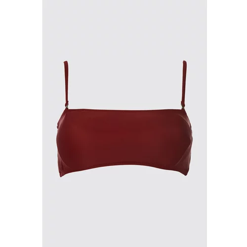 Trendyol Claret Red Bandeau Bikini Top