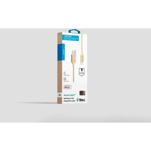 Ttec Kabel - Lightning to USB (1,20m) - Gold - Alumi Cable Slike