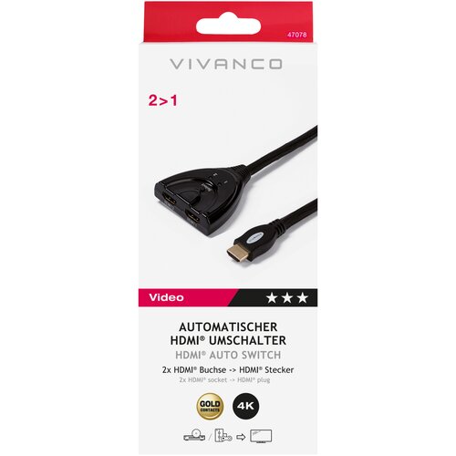 Vivanco Auto HDMI 2 in 1 Umschalter 0,8m Cene