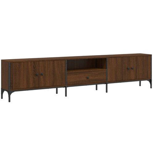 Maison Chic TV omarica - TV stojalo - Televizijska omarica s predalom rjav hrast 200x25x44 cm inženirski les, (21702329) Cene