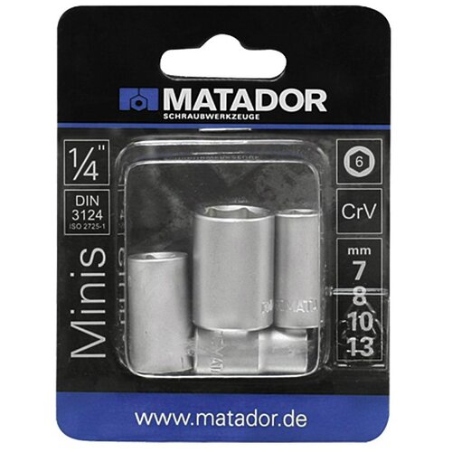 Matador Set nastavkov za nasadne ključe (7-8-10-13 mm, 1/4") Cene
