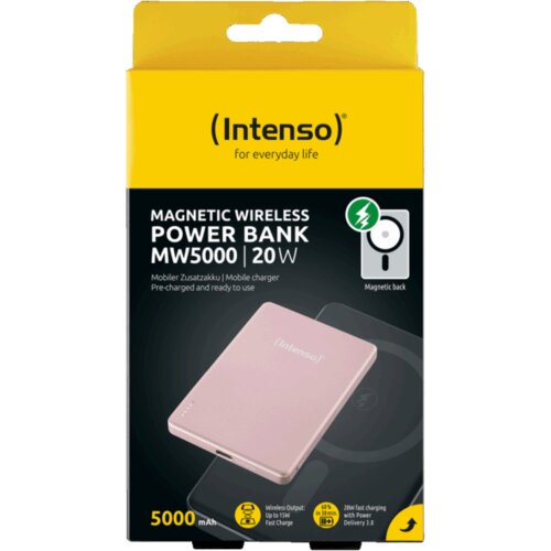 Intenso Prijenosni punjač, MagSafe, 5000mAh, bežični, Rose &ndash; POWERBANK MW5000 Rose Cijene