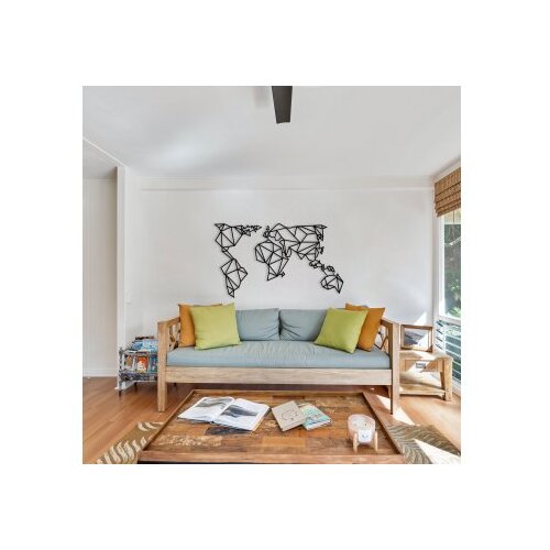 Wallity Zidna dekoracija World Map Metal Decor 4 Black Slike
