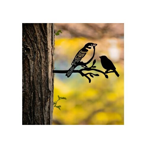 WALLXPERT decorative object figura bird on the branch 02 black Slike