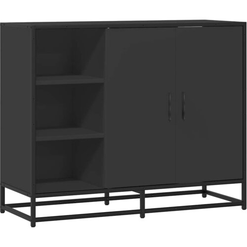 VidaXL Komoda črna 92x35x76 cm inženirski les Slike