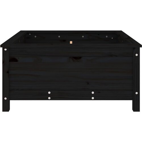  Vrtna sadilica crna 82,5 x 82,5 x 39 cm od masivne borovine Slike