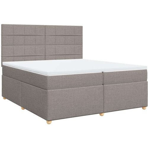 VidaXL Krevet s oprugama i madracem smeđesivi 200x200 cm od tkanine Slike