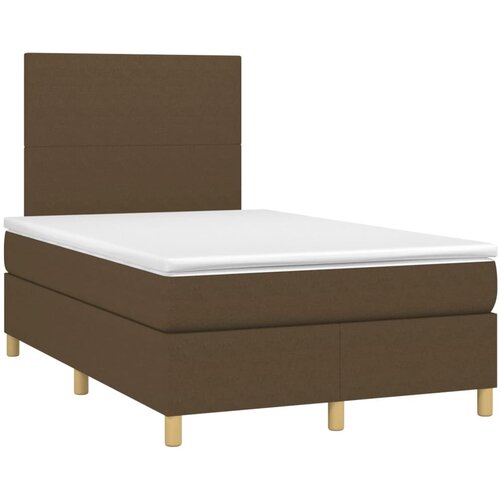 VidaXL Krevet box spring s madracem tamnosmeđi 120 x 190 cm od tkanine Slike