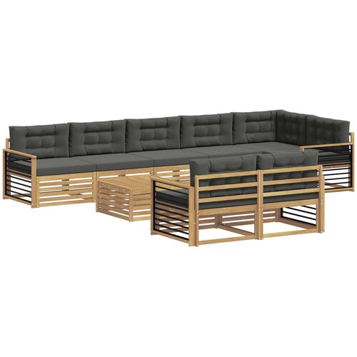 Set vanjskih sofa 9 kom. Bijela i antracit Poliester 79 x 79 x 37 cm Slike