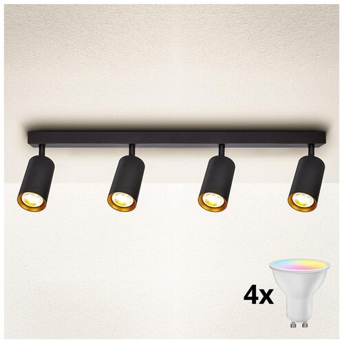  Brilagi - LED RGBW prigušiva spot svetiljka SELE 4xGU10/6W/230V crna/zlatna Cene