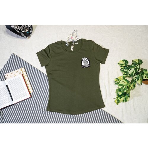 POWERED by coffee - Strukirana majica Maslinasta 2XL Cene