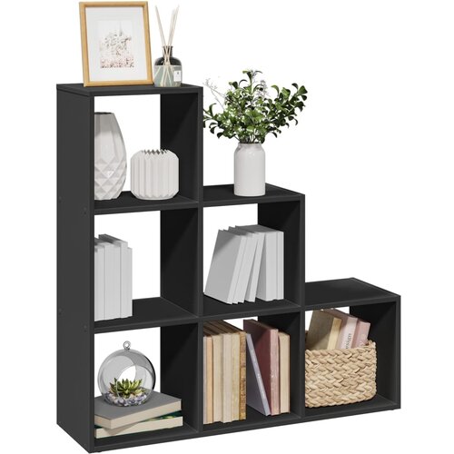 VidaXL Pregrada / regal za knjige 3 razina crni 99x29x99 cm drveni Slike
