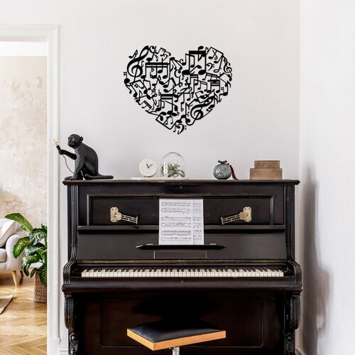 Wallity Zidna dekoracija Muzička ljubav - 507, 57 x 70 cm, Crna Cene