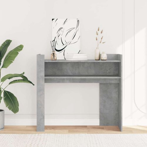  Konzolni stol siva boja betona 100x35x90 cm konstruirano drvo Slike