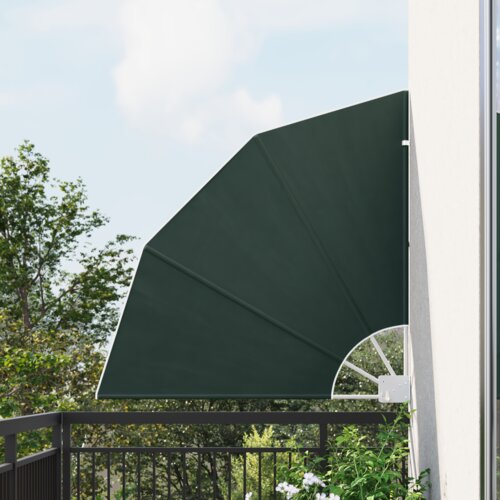 vidaXL Zaslon za zasebnost na balkonu Temno zelena 115 x 115 cm blago Cene