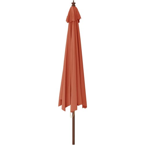  Vrtni suncobran s drvenim stupom terakota 400x273 cm Slike