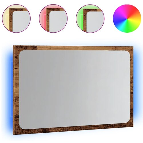 Maison Chic Kopalni&scaron;ko Ogledalo - Zrcalo - Kozmetično ogledalo z LED lučkami starinski les 60x8,5x38 cm, (21697849) Cene