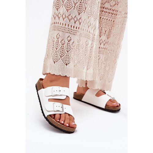 Boto Women's Cork Platform Sandals With Buckle White Evisolla Cene