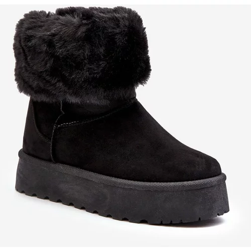 Kesi Women's snow boots with fur black rainsa
