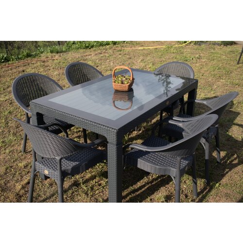  Bastenski set bambu 6 stolice i sto 150x90 sa staklom antracit Cene