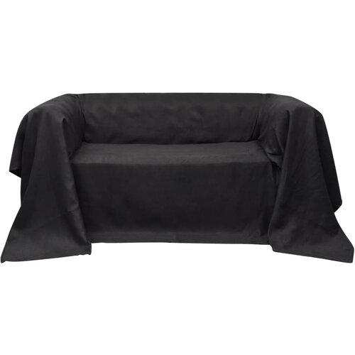 vidaXL 130896 Micro-suede Couch Slipcover Anthracite 210 x 280 cm, (21416267) Cene