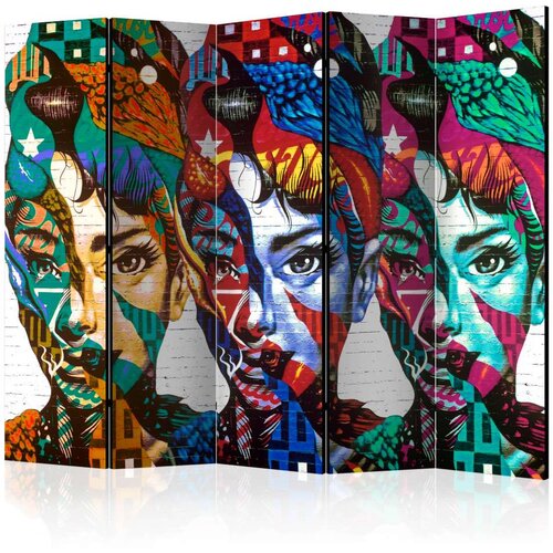  Paravan u 5 dijelova - Colorful Faces II [Room Dividers] 225x172 Slike