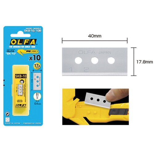  NOŽ ZA SKALPEL 17,8MM ZA SK-10 PK10 OLFA SKB-10/10B SREBRNI BLISTER Cene