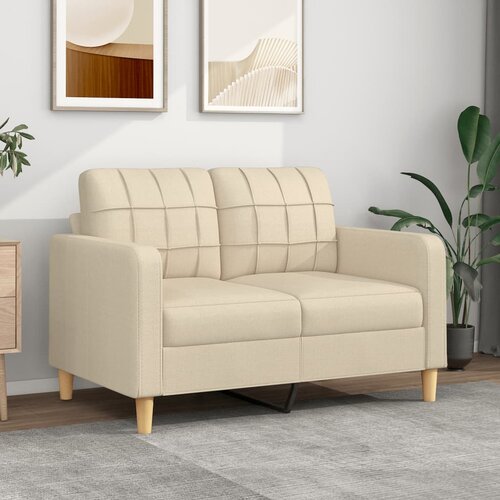 vidaXL Kavč dvosed krem 120 cm blago Cene