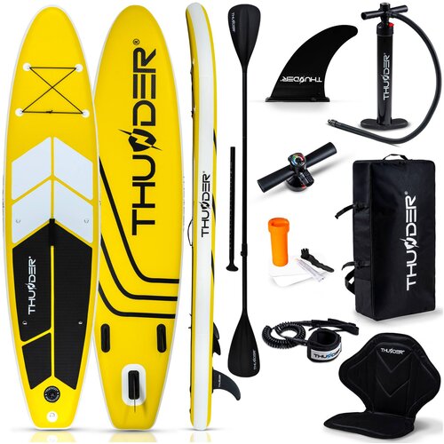THUNDER Napihljiva SUP deska 320 &times; 75 &times; 15 cm &ndash; set z veslom, sedežem, torbo in pumpko &reg; COAST-YELLOW, (5000091256) Cene